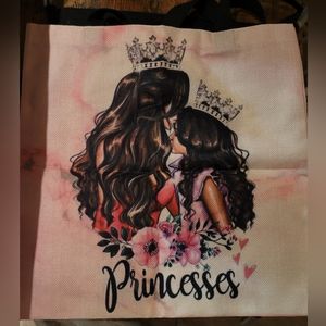 Print linen tote bag